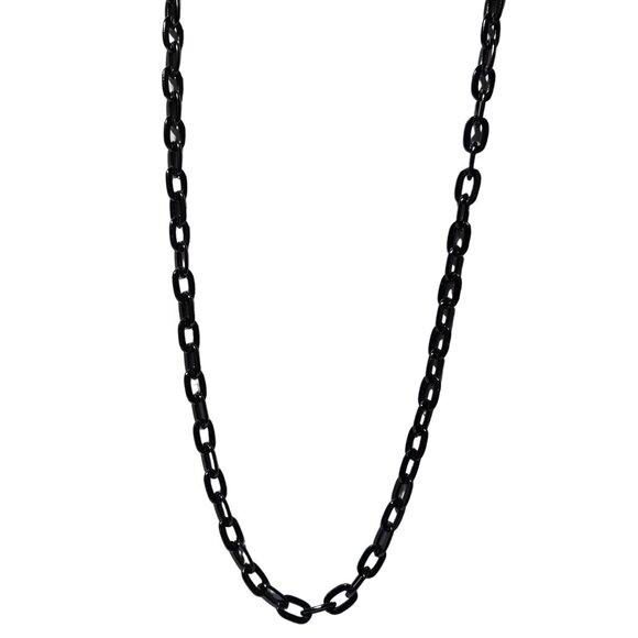 Retro 80s Black Chain Link Necklace Star Charms Gothic Steam Punk Jewelry - Picture 1 of 6
